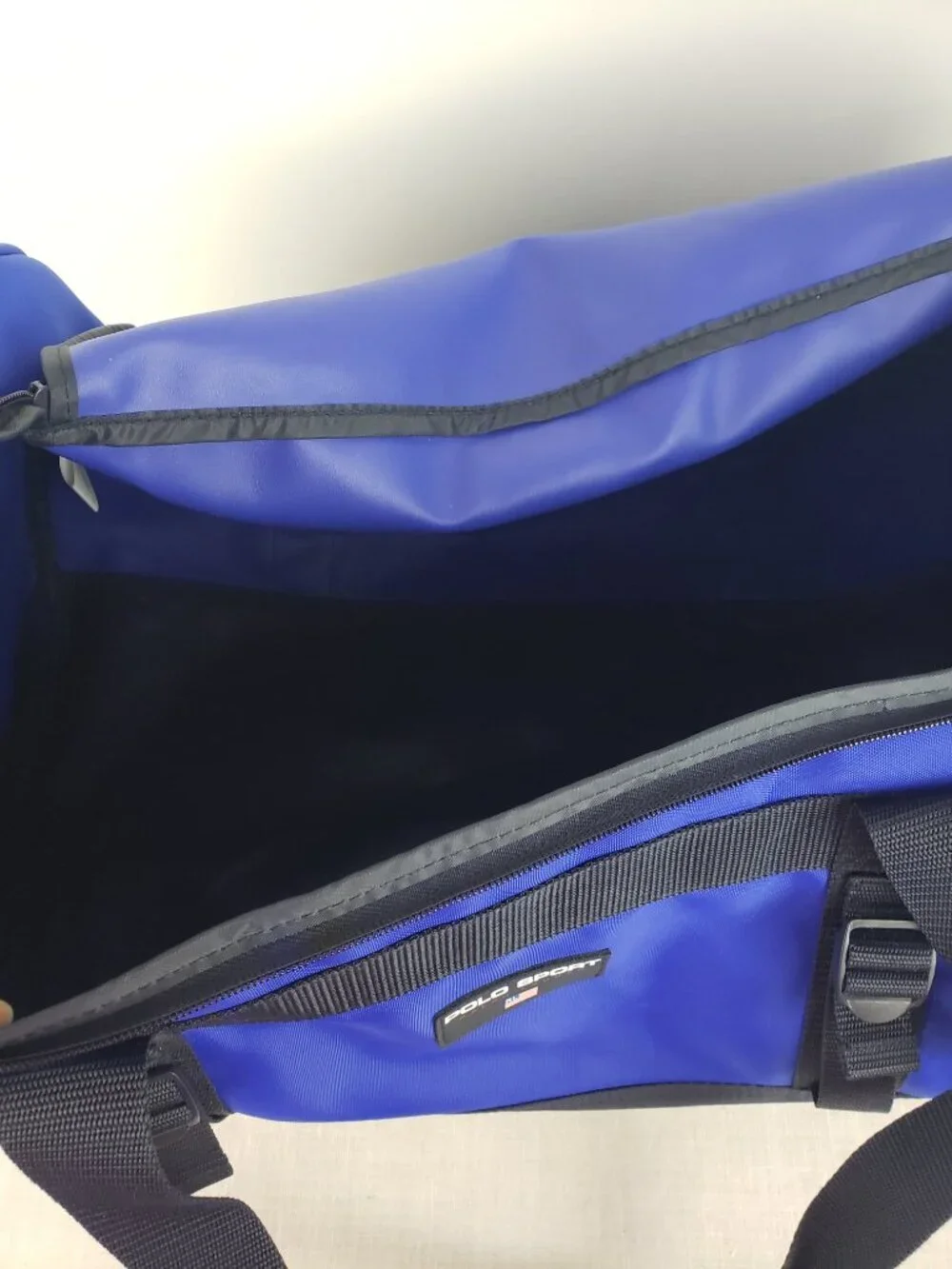 VTG Polo Sport Ralph Lauren Blue Duffel Bag Gym Weekender 90s Mens Duffle